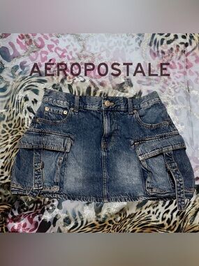 vintage aeropostale denim micro skirt